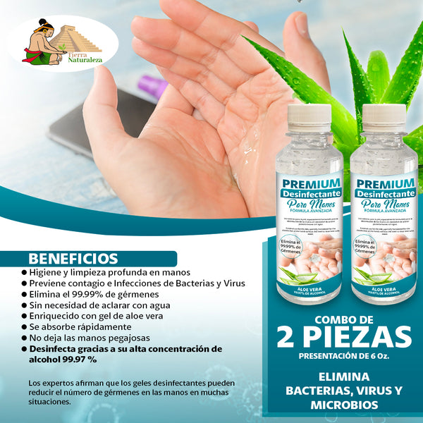 Gel Premium Desinfectante para Manos Combo de 2