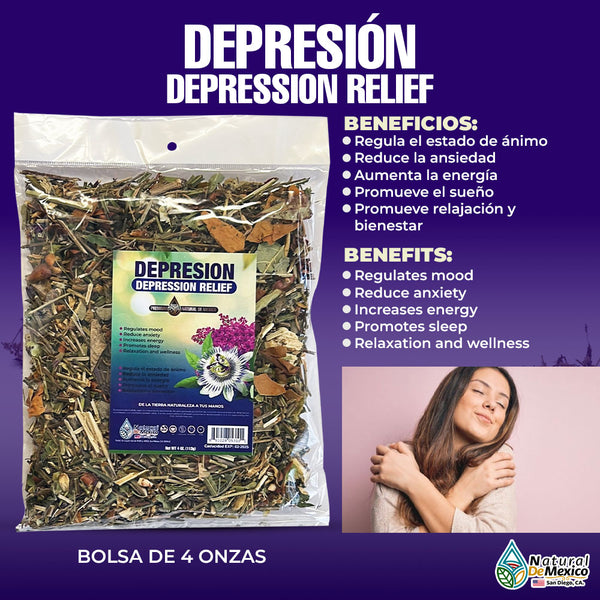 Compuesto Herbal Depresion 4 Oz Regula el Estado de Animo Reduce la Ansiedad