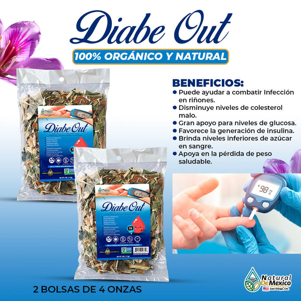 Compuesto Herbal DiabeOut Bolsa de 8 Oz (2 Bolsas de 4 Oz.)