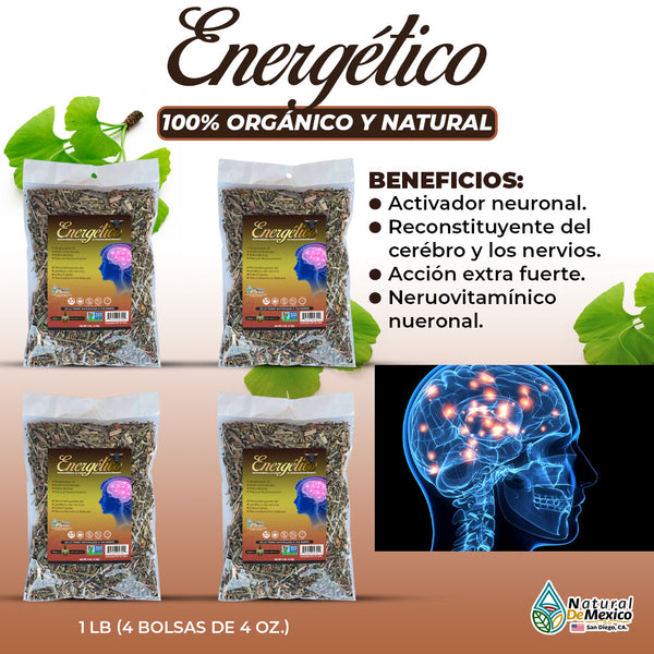 Compuesto Herbal Energético 1 Lb (4 Bolsas de 4 oz)