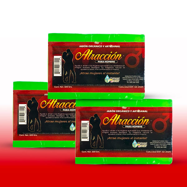 Jabón Atracción Hombre Pack de 3 Para Atraer Mujeres