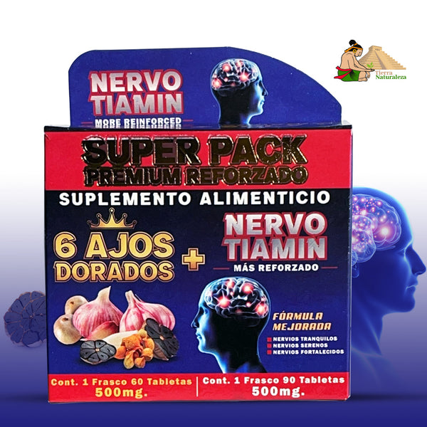Suplemento Nervo Tiamin Fórmula Mejorada 150 Tabs. Nervios Tranquilos y Serenos
