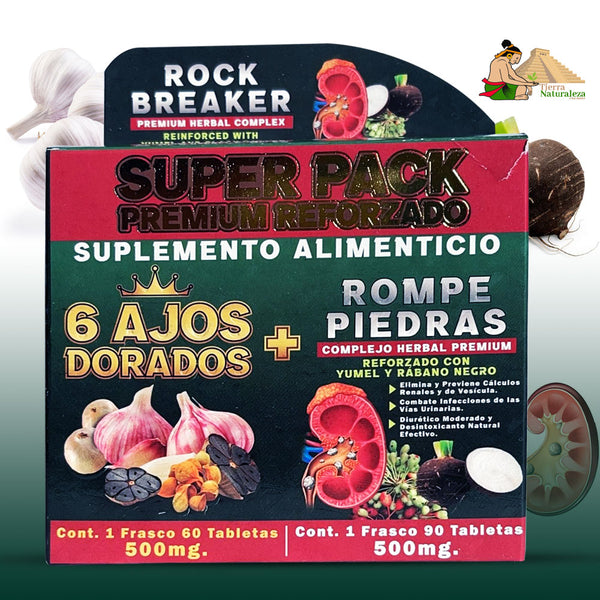Suplemento Natural Rompe Piedras Reforzado con Yumel y Rábano Negro 120 Tabs.