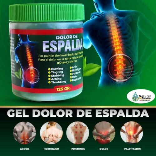 Dolor de Espalda Gel de 125gr. Alivio del dolor Lumbar para Hombres y Mujeres