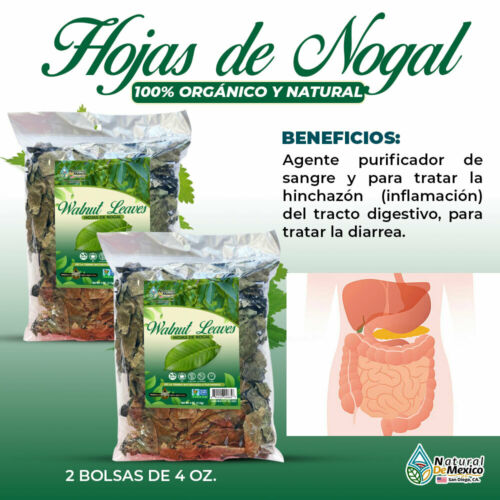 Hojas de Nogal Tea 8 oz-227g (2/4oz) Walnut Leaves Herbal Tea Digestive Health