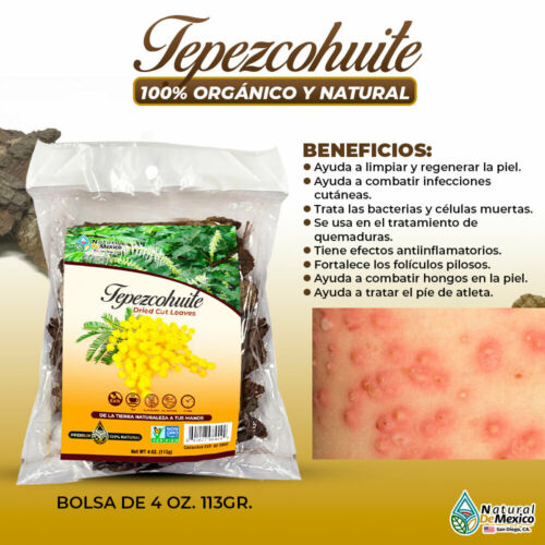 Tepezcohuite Herb 4 oz. 113gr. Corteza Te Natural Organico, Skin Support Herbal