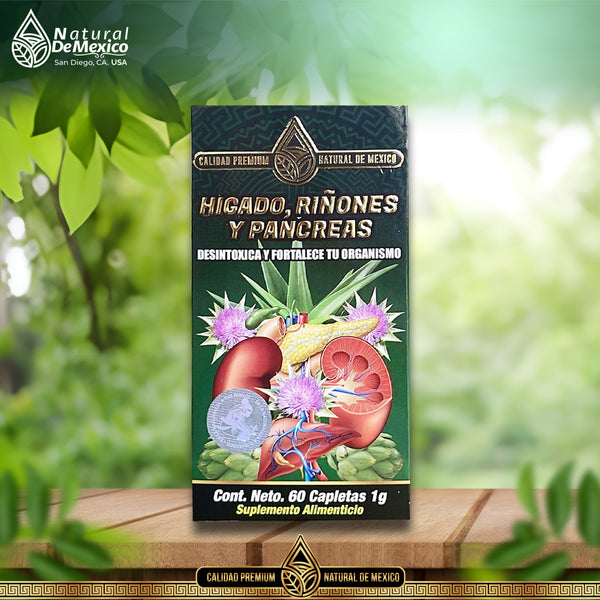 Suplemento Higado Rinon y Pancreas Liver Kidneys & Pancreas Supplement 60 Caplets