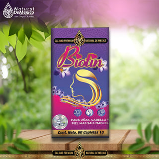 Biotin Mujer Suplemento Natural 60 Tabs. Salud para el Cabello, Uñas y la Piel