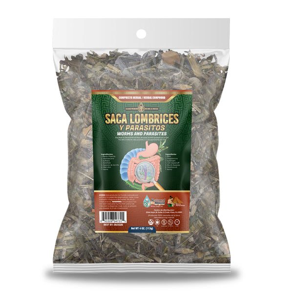 Compuesto Herbal Saca Lombrices 4 oz. 113gr. Desparasitante Natural