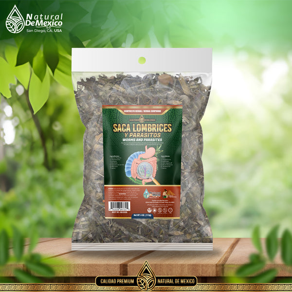 Compuesto Herbal Saca Lombrices 4 oz. 113gr. Desparasitante Natural
