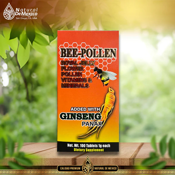 Suplemento Alimenticio Bee- Pollen Adicionado con Ginseng Panax 100 Tabletas