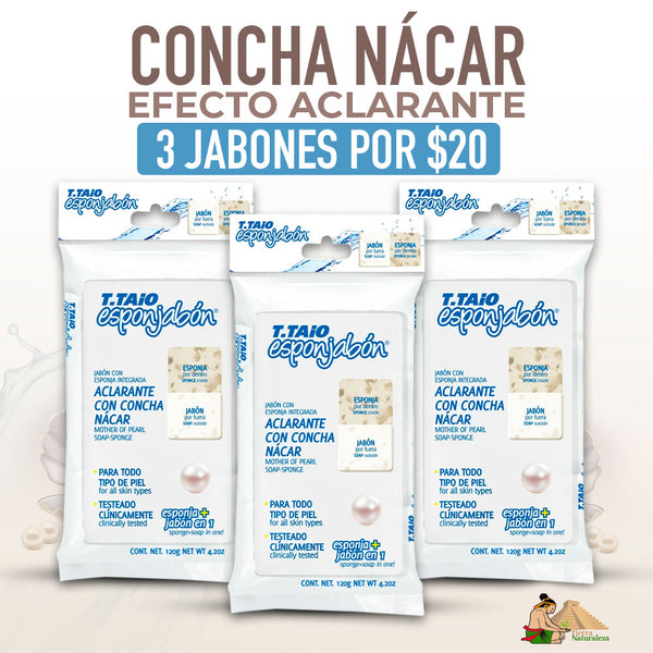 3 Esponjabones Concha Nacar