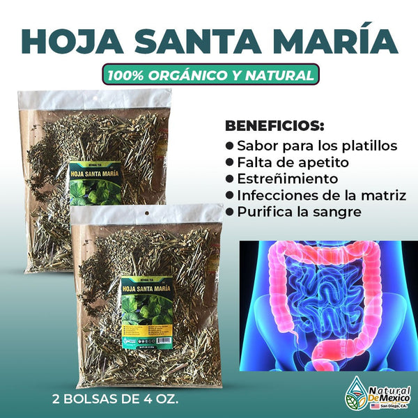 Hoja Santa Maria Hierba 2 / 4 Oz. 113Gr. Falta de Apetito Estrenimiento