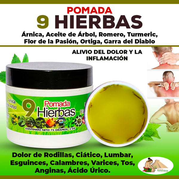 Pomada 9 Plantas / 9 Hierbas para el Dolor