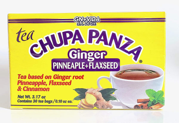Set of 2 - Tea Te CHUPA PANZA Based ONGINGER Root, PINNEAPPLE, Flaxseed & Cinnamon (30 Tea Bags/0.10 oz Each)