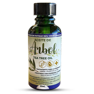 Aceite de Arbol de Te 30 ml. Tea Tree Ol Organico Sin Refinar Trata Psoriasis