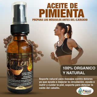 Aceite de Pimienta 30ml Soporte Natural Para Dolores