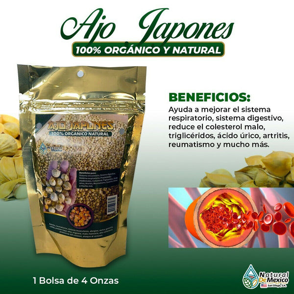 Ajo Japones Japanese Garlic 4 oz. 113gr. 100% Natural
