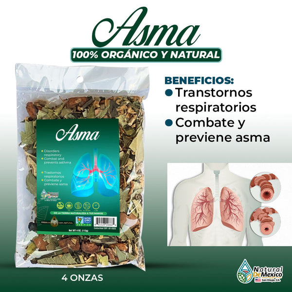 Asma Compuesto Herbal 4 oz. 113gr. Plantas Orgánicas de Mexico
