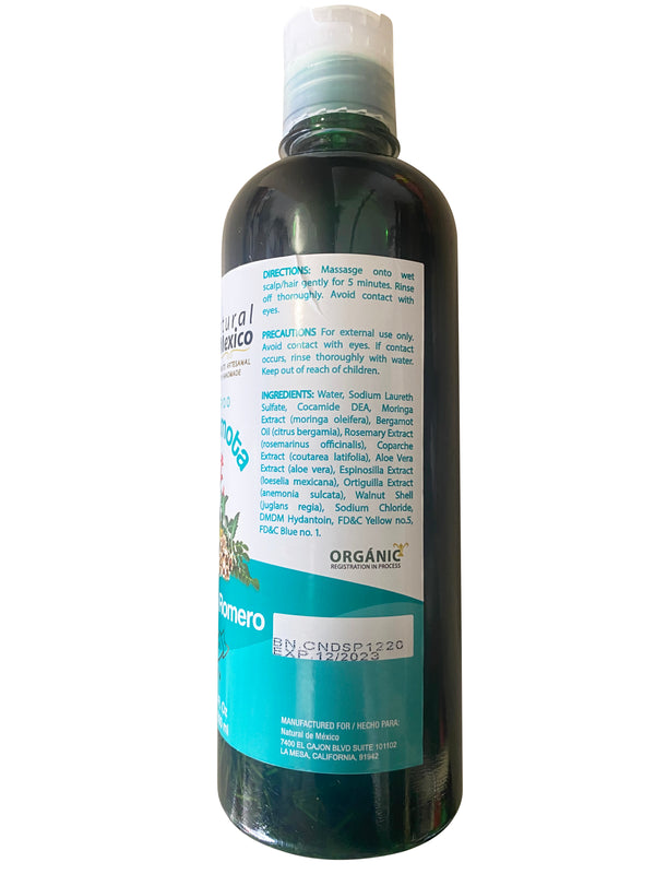 2 Pack Shampoo de Bergamota Organico con Moringa y Romero Shampoo 16 Fl Oz Enriquecido Premium Quality