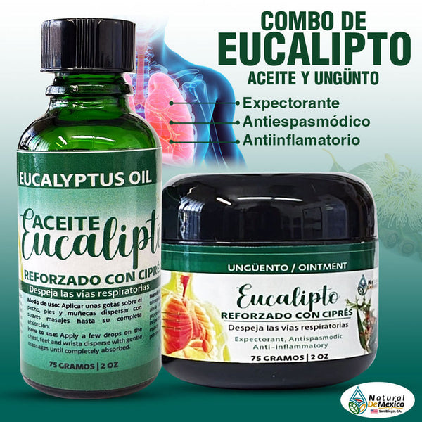 Eucalyptus Oil and Ointment Reinforced with Natural Cypress from Mexico