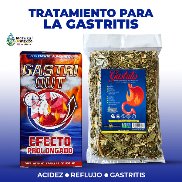 Gastri Out Supplement 60 Caps. Herbal Compound Gastritis 4 oz. Acidity Refluxes