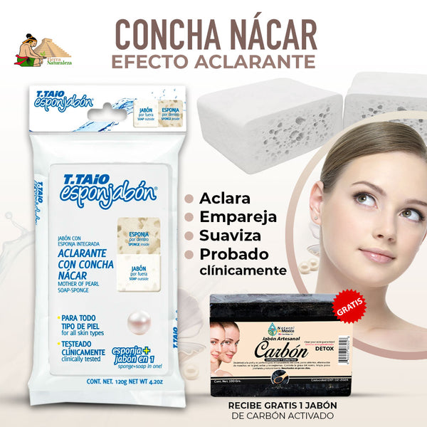 Esponjabón Concha Nacar Aclarante T.TAiO Pack de 5