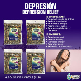 Compuesto Herbal Depresion 4 / 4 Oz Regula el Estado de Animo Reduce la Ansiedad