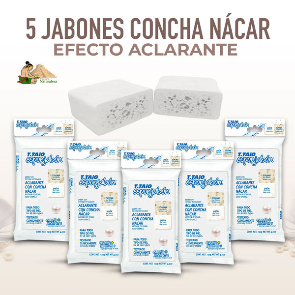 Esponjabón Concha Nacar Aclarante T.TAiO Pack de 5