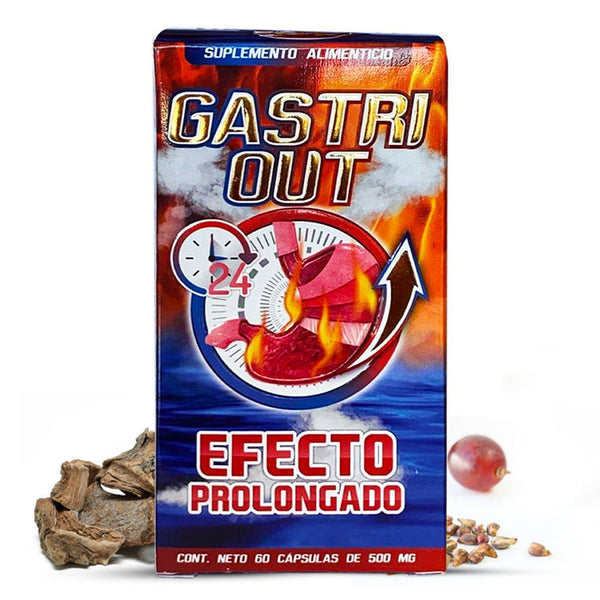 Gastri Out Supplement 60 Caps. Herbal Compound Gastritis 4 oz. Acidity Refluxes