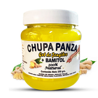 Chupa Panza Gel Amarillo 250 gr. Jengibre con Bamitol Quemador Natural de Grasa
