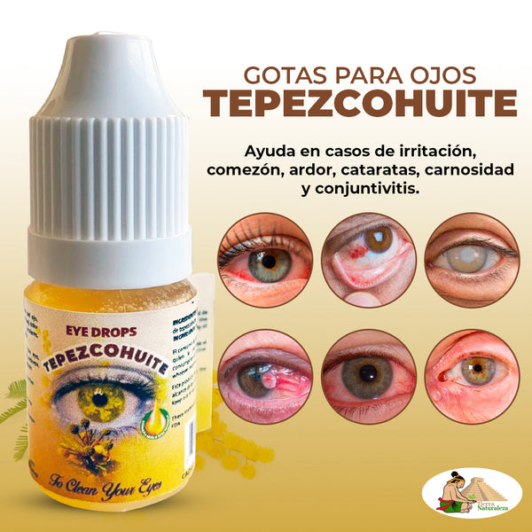 Gotas de Tepezcohite para Limpieza de los Ojos Eye Drops