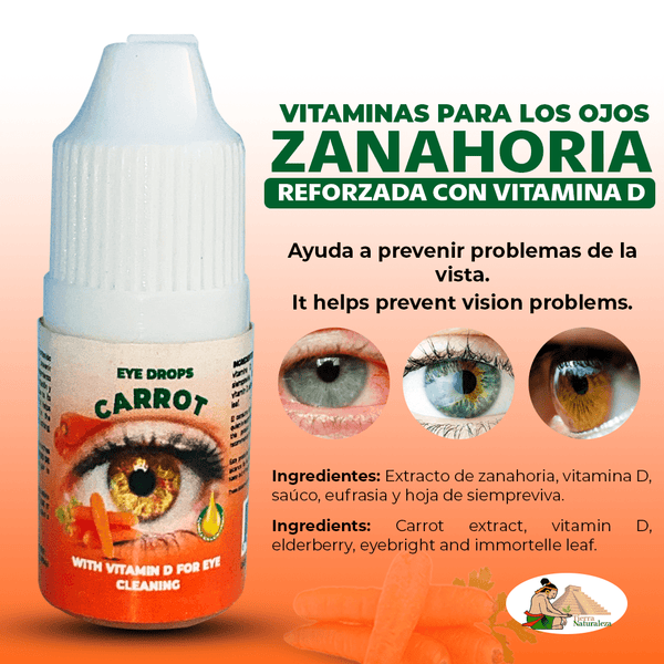Gotas de Zanahoria Para los Ojos + Vitamina D Eye Drops