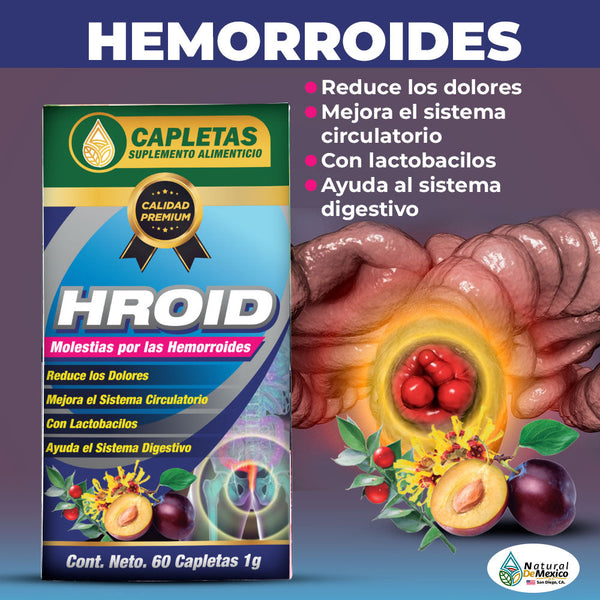 Suplemento Molestias Hemorroides Hemorrhoid's 60 Caps