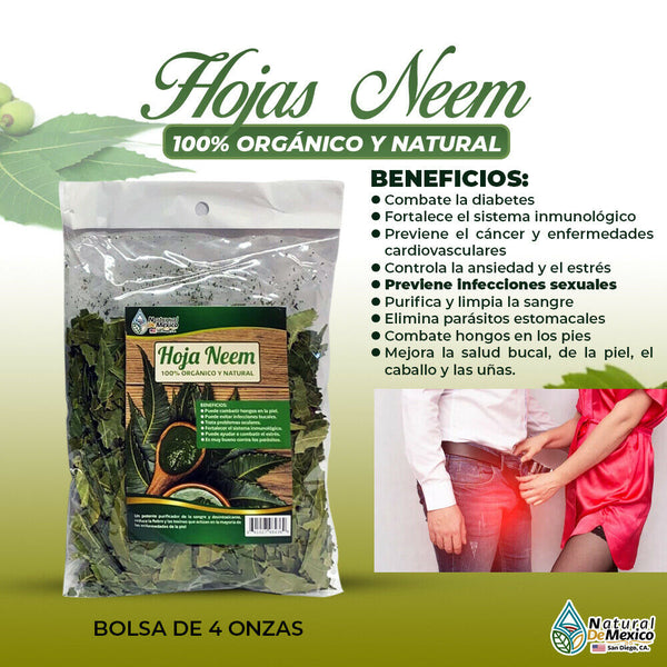 Hoja Neem Hierba Tea 4 oz. 113 gr. Mexican Neem Leaves