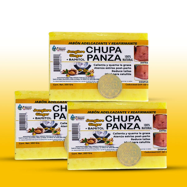 Jabón ChupaPanza Original Pack de 3 Jabón Reductor Quema Grasa