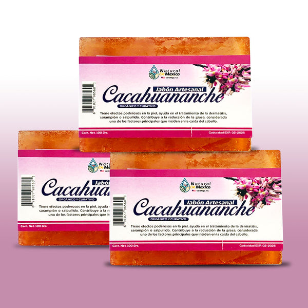 Jabón de Cacahuananche Original de México (Pack de 3) Beneficios para el Cabello