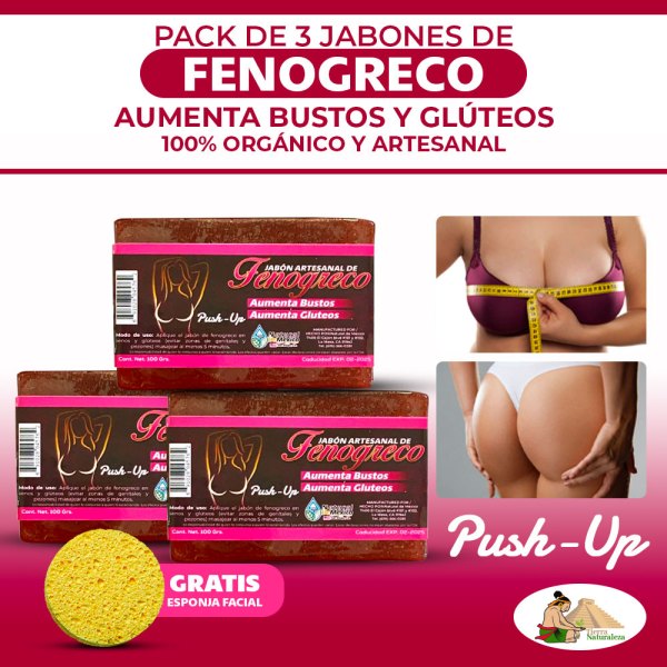 Jabón de Fenogreco para Glúteos y Senos Pack de 3