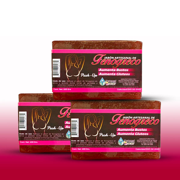 Jabón de Fenogreco para Glúteos y Senos Pack de 3