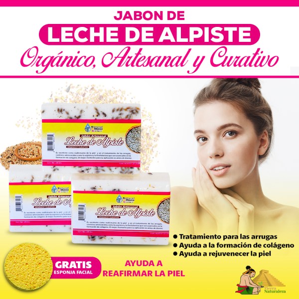 Jabón Natural de Leche de Alpiste Combate Arrugas Pack de 3