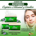Jabón Barra de Romero Artesanal Piel Grasa Pack de 3