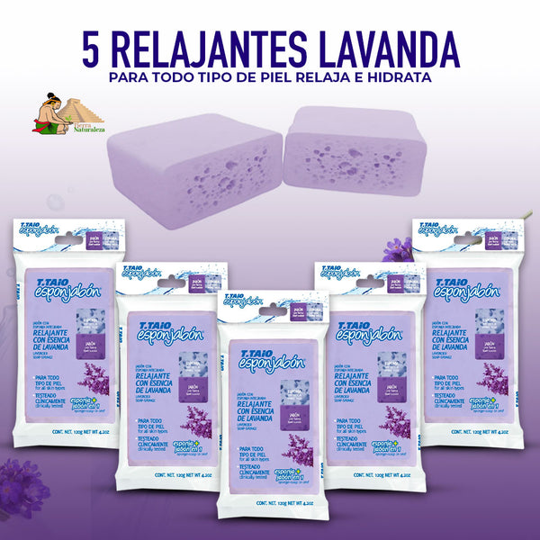Esponjabón Lavanda Relaja e Hidrata T.TAiO Pack de 5
