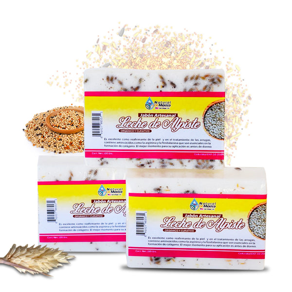 Jabón Natural de Leche de Alpiste Combate Arrugas Pack de 3