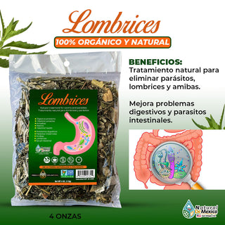 Compuesto Herbal Saca Lombrices 4 oz. 113gr. Desparasitante Natural