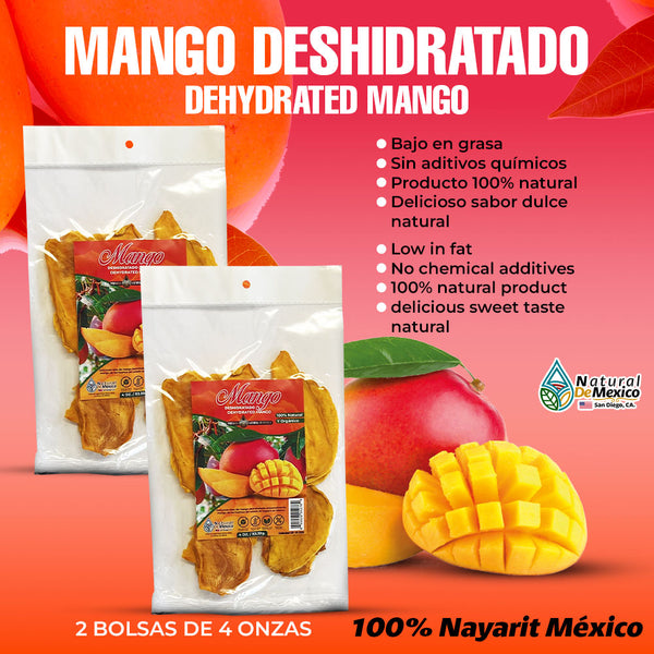 Mango Desidratado Dehydrated Mango 2 / 4 oz Sin Quimicos 100% Natural No Chemical Additives