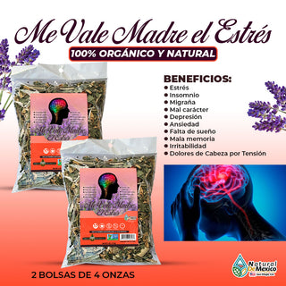 Compuesto Herbal me Vale Madre el Estrés 8 Oz (2 Bolsas de 4 Oz)