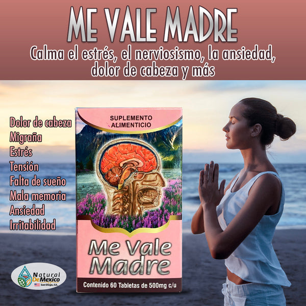 Me Vale Madre Suplemento 60 Pastillas Tratamiento para Dolor y Estrés