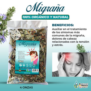 Compuesto Herbal para la Migraña Bolsa de 4 Oz