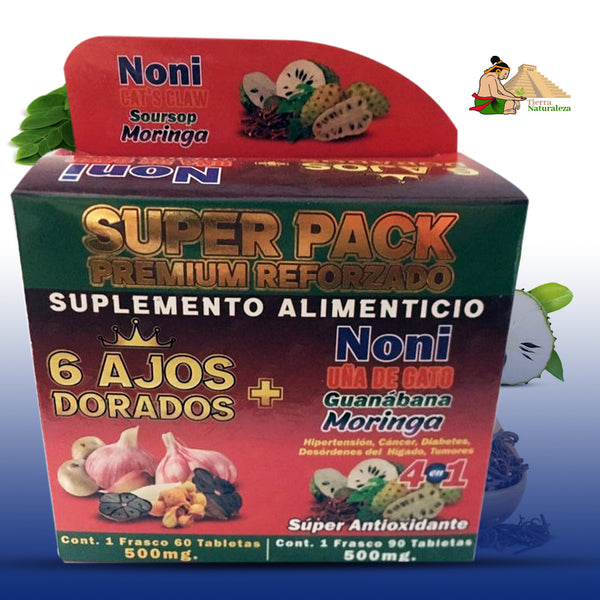 Suplemento Noni + Uña de Gato + Guanábana + Moringa 150 Tabletas