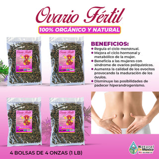 Compuesto Herbal Ovario Fértil 1 Lb (4 Bolsas de 4 Oz)